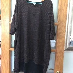Lularoe 3XL Black Metallic-Striped Irma